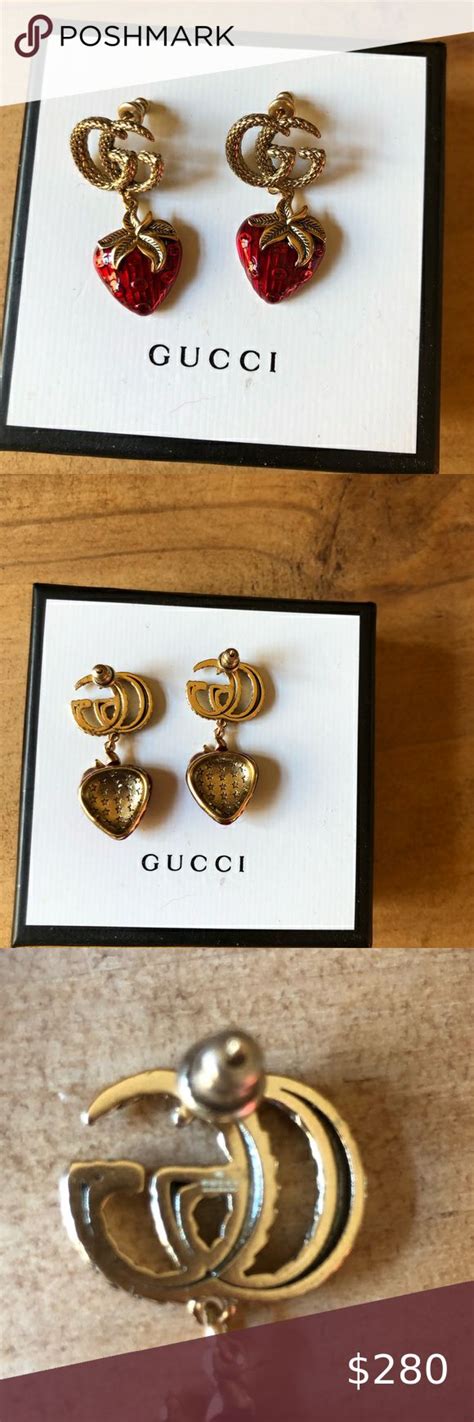 gucci strawberry earring|gucci bamboo jewelry.